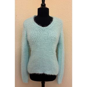 No Boundaries Fuzzy Mint Sweater - Sz Juniors XL